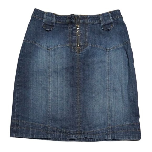 Route 66 Jean Skirt Womens Size 8 Blue Denim Stretch High Waist? - Picture 1 of 8